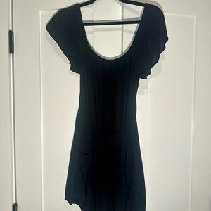 Black Short Sleeve Off Shoulder Romper